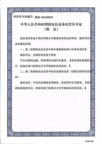 中国农村招商网《中华人民共和国增值电信业务经营许可证》